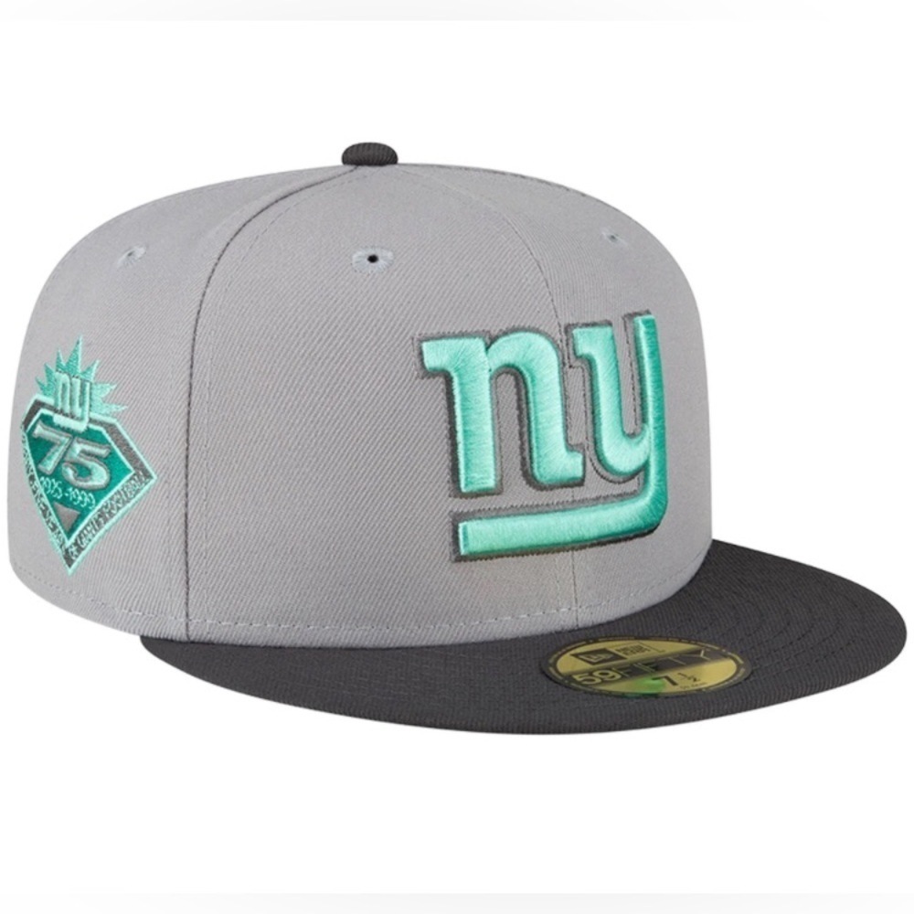 NEW -New York Giants New Era Aqua Pop 59FIFTY Fitted Hat - Gray/Graphite.